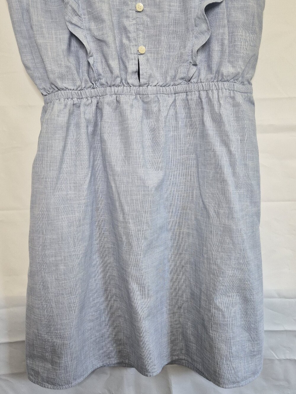 Madewell Belleflower Ruffle Dress Light Blue Cotton Size 4 - Picture 9 of 12